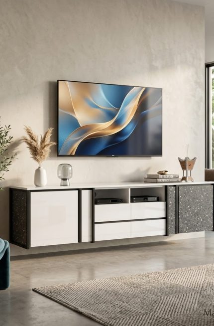 Meja TV Minimalis HPL Model Gantung