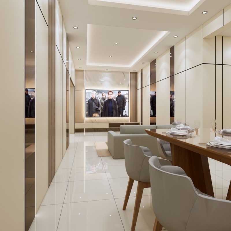 Panel dinding minimalis ruang makan